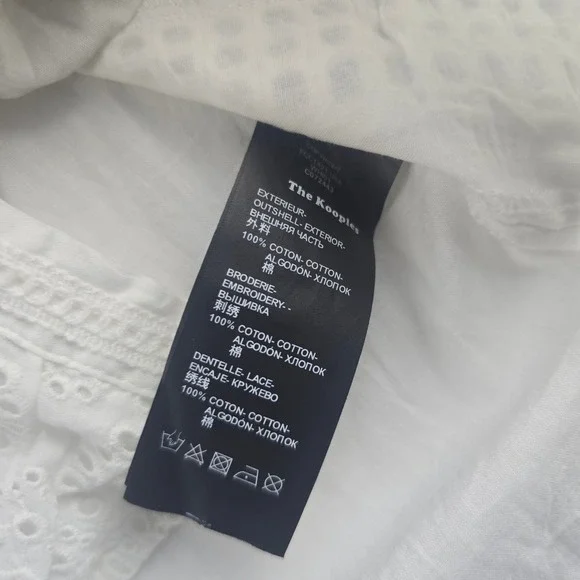 The Kooples NWT Women's Eyelet Top Button Up Blouse White Size‎ Small - Picture 8 of 11